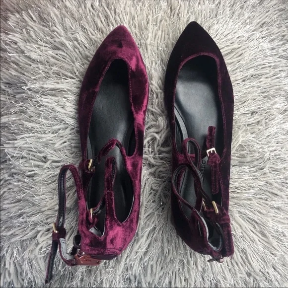 Banana Republic abby burgundy velvet flats - Picture 8 of 8